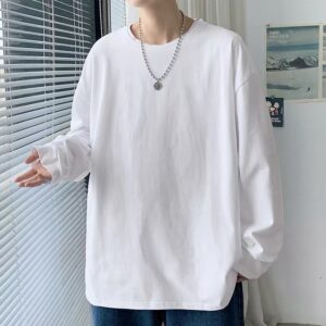 Men's Oversized White Full Sleeve T-Shirt