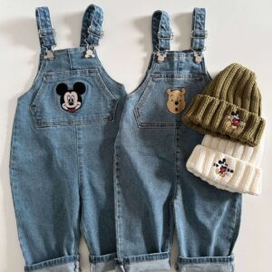 Disney Mickey & Pooh Denim Overalls Set