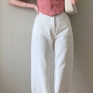 "Rose Linen Relaxed Set" or "P "Rose Linen Relaxed Set" or "Pink & White Wide-Leg Comboink & White Wide-Leg Combo